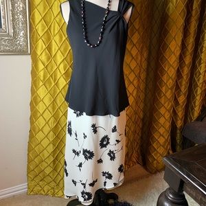 S.L. Fashions top and floral asymmetrical skirt!